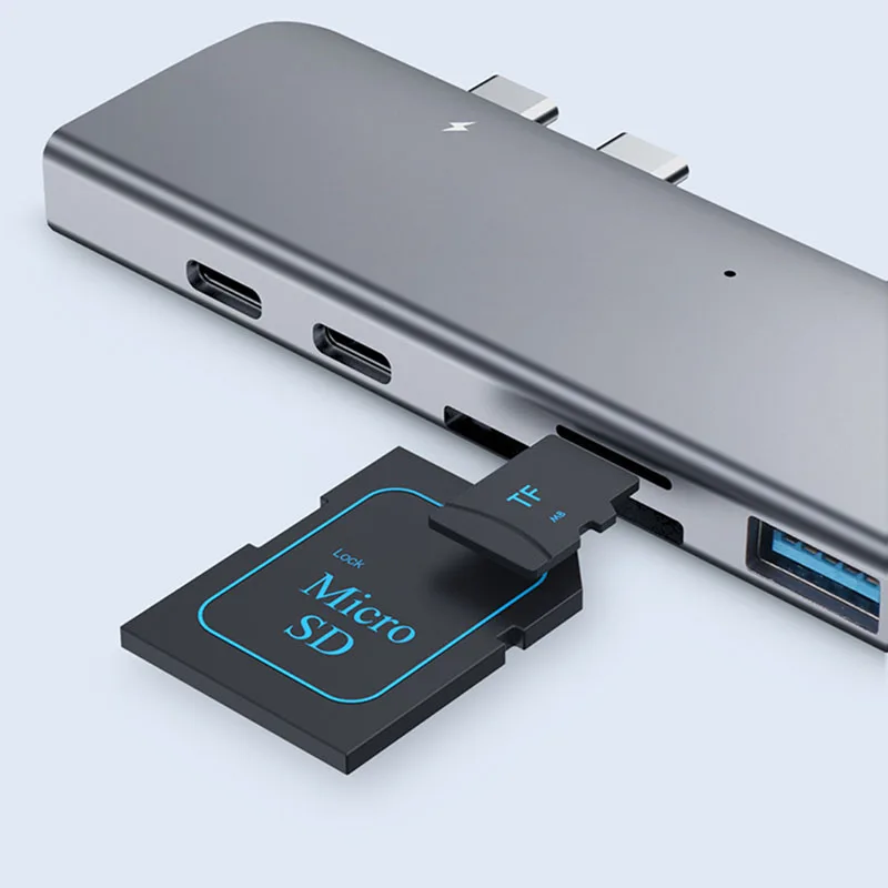 Многофункциональный расширитель 7 в 1 для Xiaomi hagios type-C с интерфейсом Thunderbolt 3/HDMI/TF слот для карт/USB 3,0