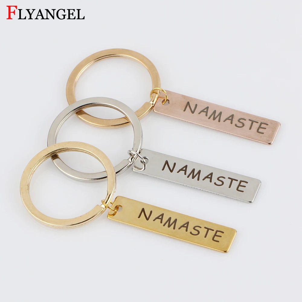 Брелок для ключей с надписью NAMASTE означает Hello подвесные брелоки