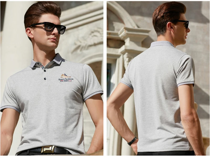 Поло de qualite superieure hauts et shirts Hommes Daffaires hommes marques polo 3D broderie с отложным воротником col hommes polo