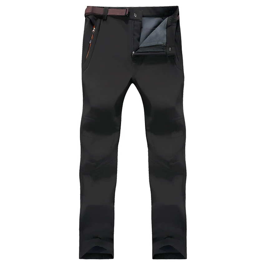 JACKSANQI 7XL зимние женские флисовые штаны для улицы водонепроницаемые походные треккинговые альпинистские лыжные женские брюки RA047 - Цвет: Black