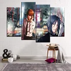 Настенные модульные картины, 4 шт., персонаж из аниме Death Note для гостиной, домашний декор, каркас, холст, рисование, искусство