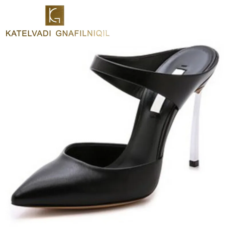 Фирменные сандалии на танкетке женские туфли высоком каблуке черного цвета