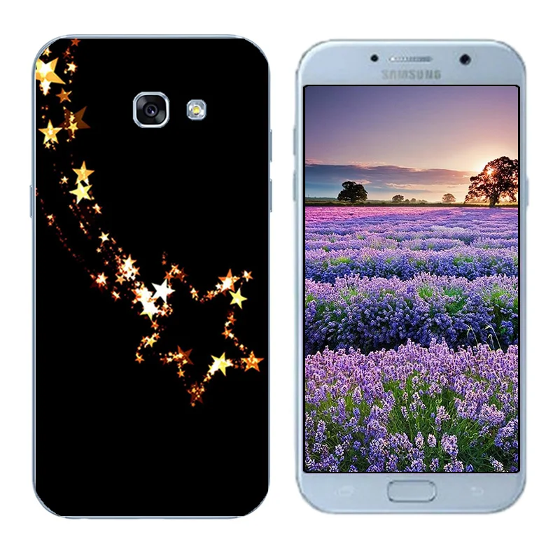 Чехол для Samsung A5 2017 Мягкий силиконовый чехол телефона с принтом снежинки Fundas Galaxy