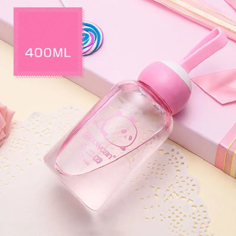 Cartoon children 400ml my water bottle Lovely garrafas copo com canudo botle plastic bootle botella de agua sport drinking drink | Дом и сад