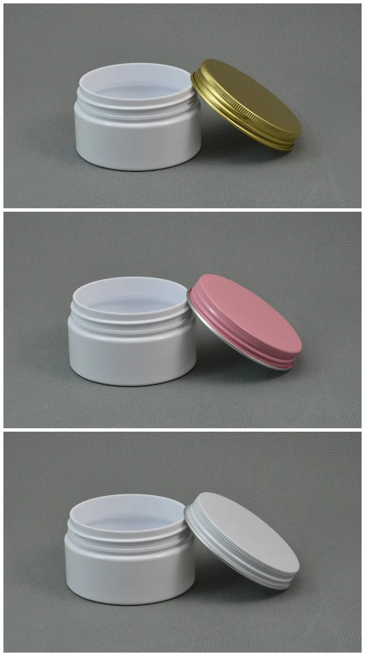 100g Aluminum Cosmetic Jar Container Pink / White Screw Thread 50pcs  100ml Makeup Container Factory Wholesale