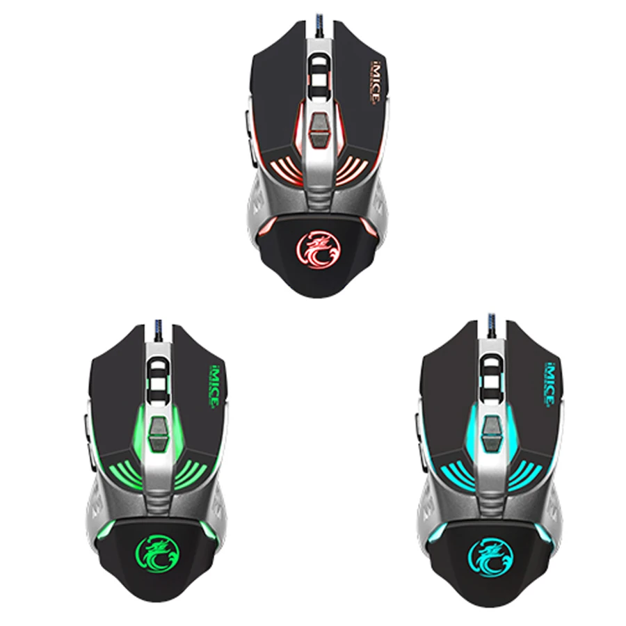 IMice V5 программируемый Gaming Мышь 3200 Точек на дюйм 7 кнопок с подсветкой USB Проводная оптическая компьютерная Мышь геймер для портативных ПК Desktop