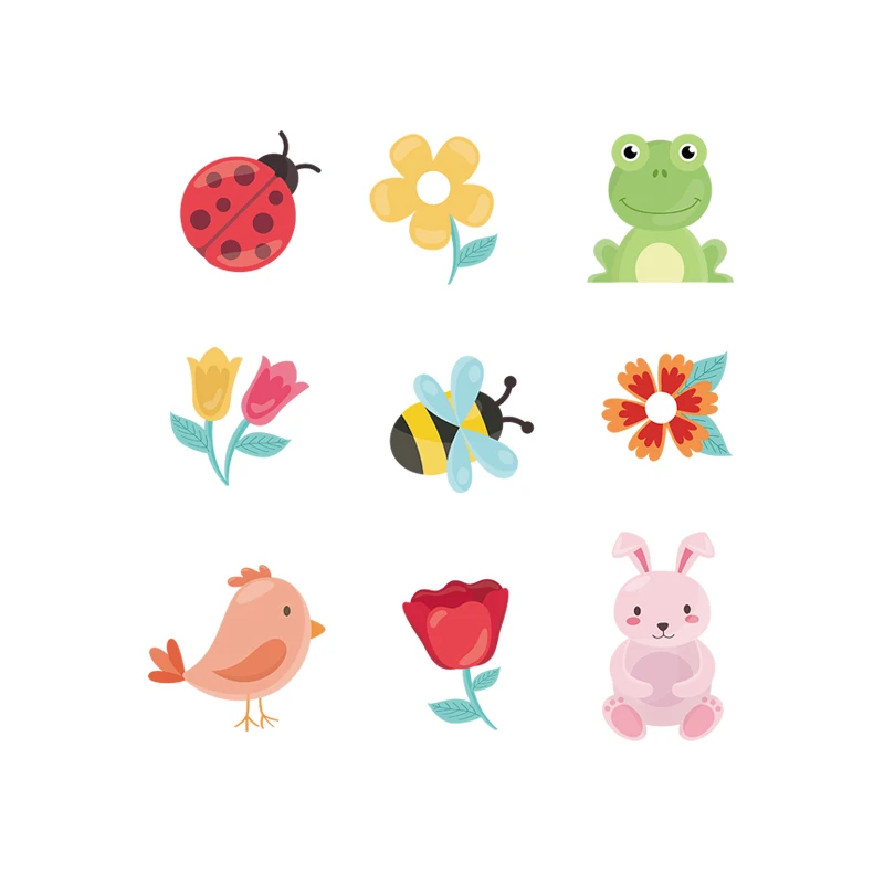 YOJA 22.4X23.4CM Cartoon Coloured Cute Animals Living Room Home Decor Toilet Decal Wall Sticker Separable T5-1098 | Дом и сад