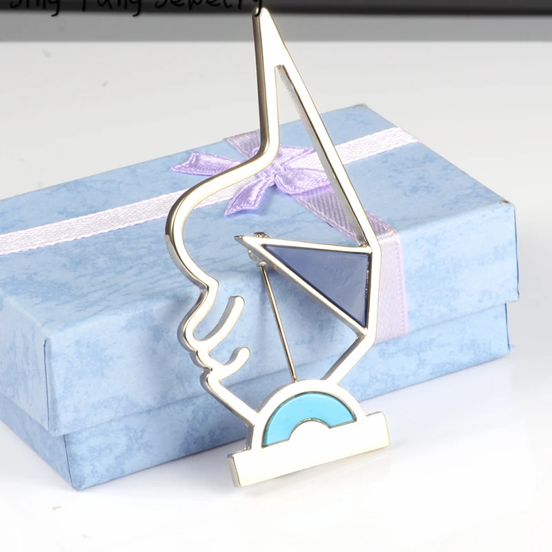 

2018 JingYang 2018 jingyang fashion women zinc alloy Custom design wholesale drop oil brooch Geometric triangle square Button