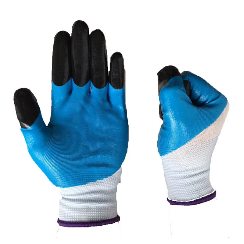 Welder Construction Antistatic Non-slip Wear Mechanics Multi-color safety Work Protection Nylon Gloves Nitrile Sale | Безопасность и
