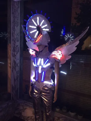 

White Knight LED props costumes show clothing Costume Stage Performance DJ Bar TV Show Cosplay Clothes