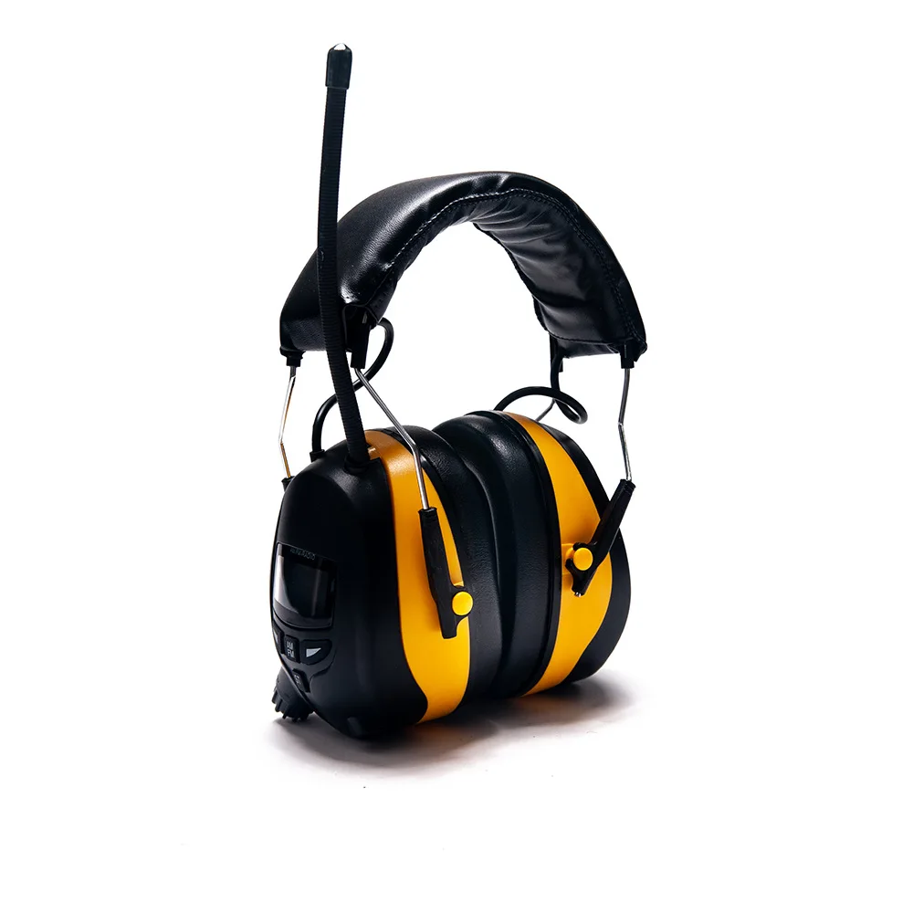 88-108 МГц FM NRR 28dB электронный слуховой протектор ЖК-дисплей AM FM радио наушники желтый