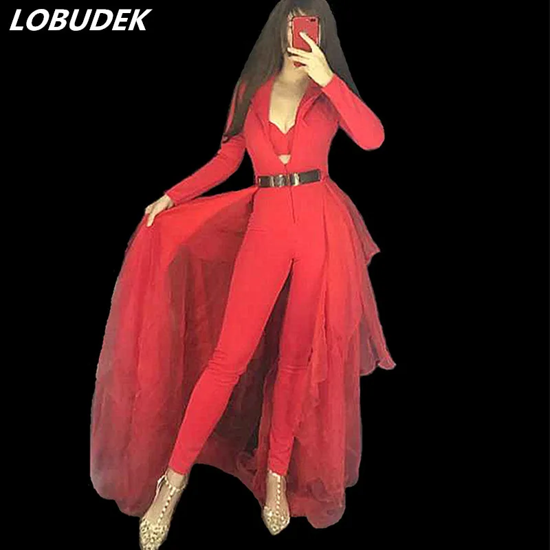 Женский комбинезон с длинным рукавом и V образным вырезом|Женские комбинезоны| |