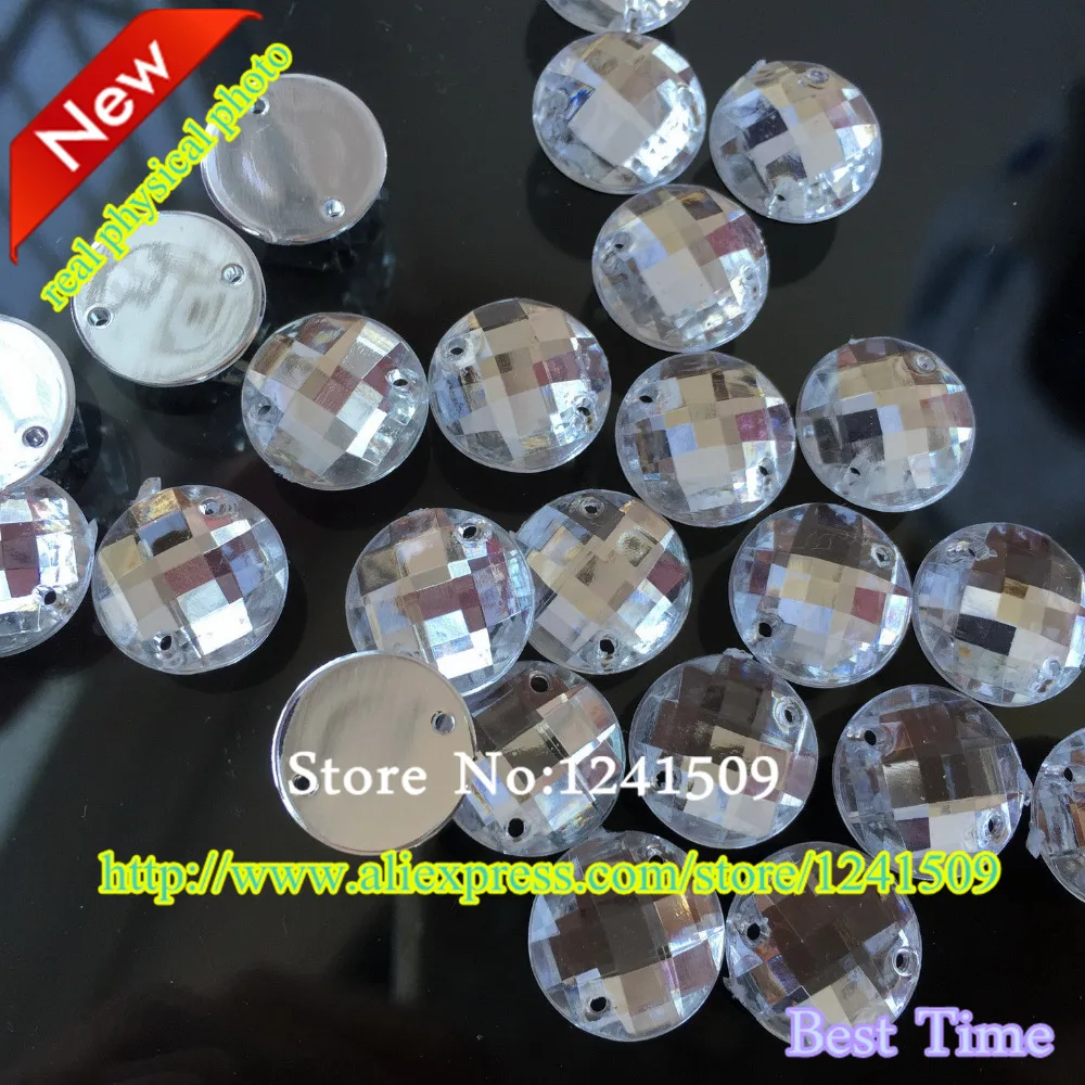Бесплатная доставка 14 мм 100 шт белый цвет круглые акриловые стразы Швейные Сумки