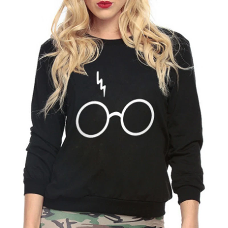 Женский флисовый спортивный костюм свитшот с принтом Харадзюку и очками молнии