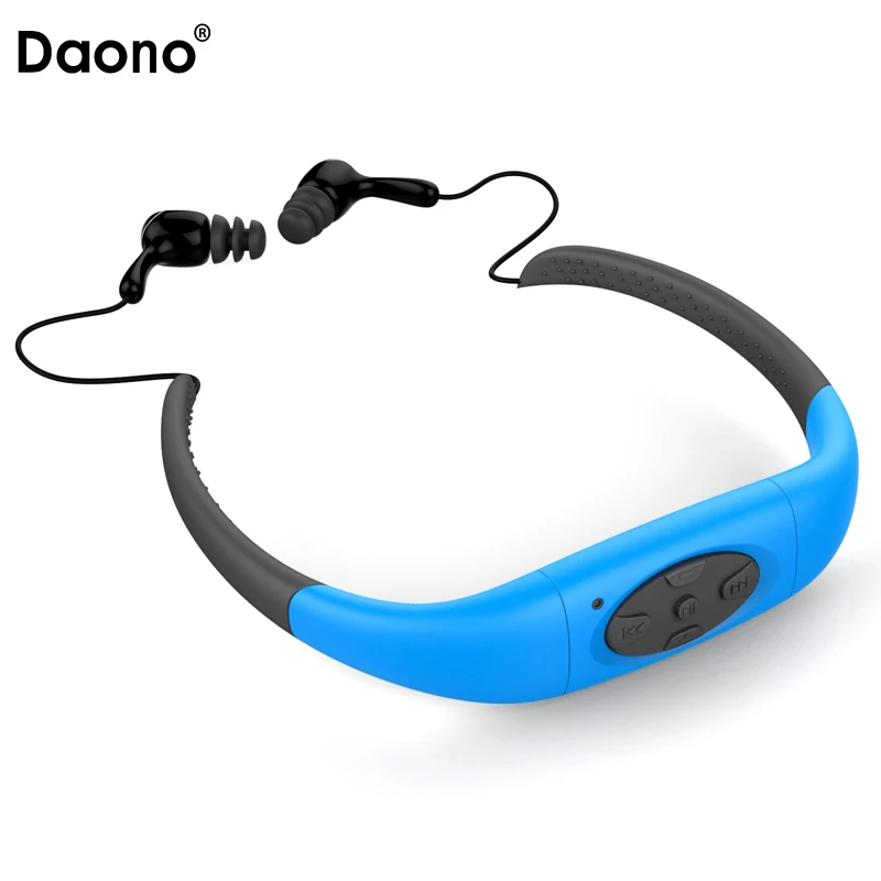 Водонепроницаемый Спортивный MP3 плеер Daono IPX8 8 ГБ стереонаушники с шейным