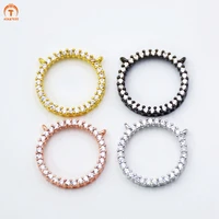 asatess micro cz pave round circle charms pendant cubic zirconia necklace charms connector for jewelry making