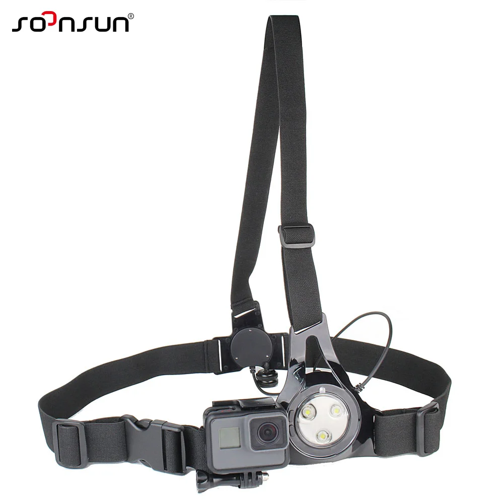 Нагрудный ремень SOONSUN светодиодная вспышка для бега крепление лампы GoPro Hero 7 6 5 4