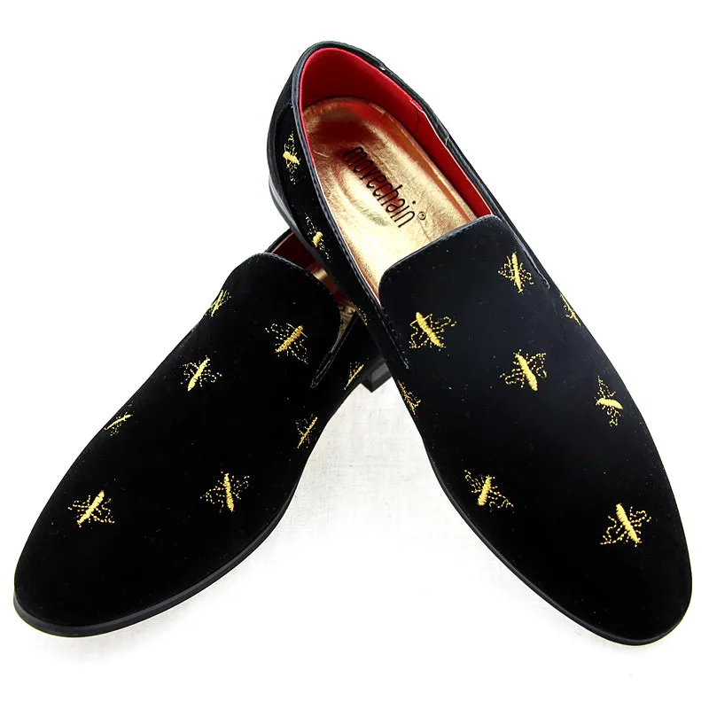 movechain Fashion Men's Casual Embroidery Loafers Mens Suede Leather Shoes Moccasins Oxfords Man Wedding Party Flats Size 38-45 | Обувь