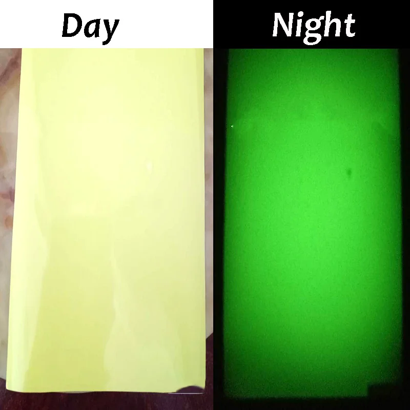 Yellow Green 25 см* 100 см цветная светящаяся виниловая пленка для футболок светящаяся в темноте Ночная печать узоры для спортивной одежды - Цвет: Yellow Green