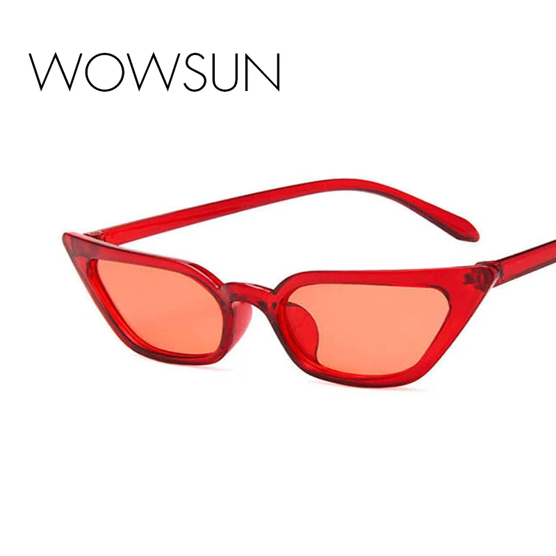 Женские солнцезащитные очки WOWSUN черные и красные в оправе из ацетата UV400 A635