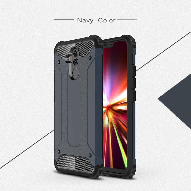 Navy Blue Бронированный ударопрочный чехол для huawei P30 P20 Pro mate 20 Lite 20X2019 Гибридный PC TPU чехол для телефона Coque - Цвет: Navy Blue