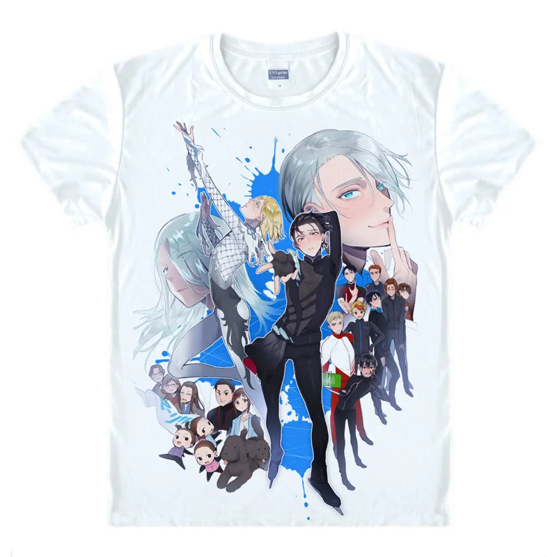 Аниме-рубашка Coolprint Yuri on Ice футболки в разных стилях с коротким рукавом Katsuki Plisetsky