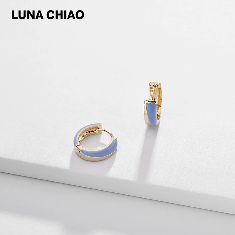 Женские Ювелирные украшения LUNA CHIAO аксессуары эмалированные медные мини серьги