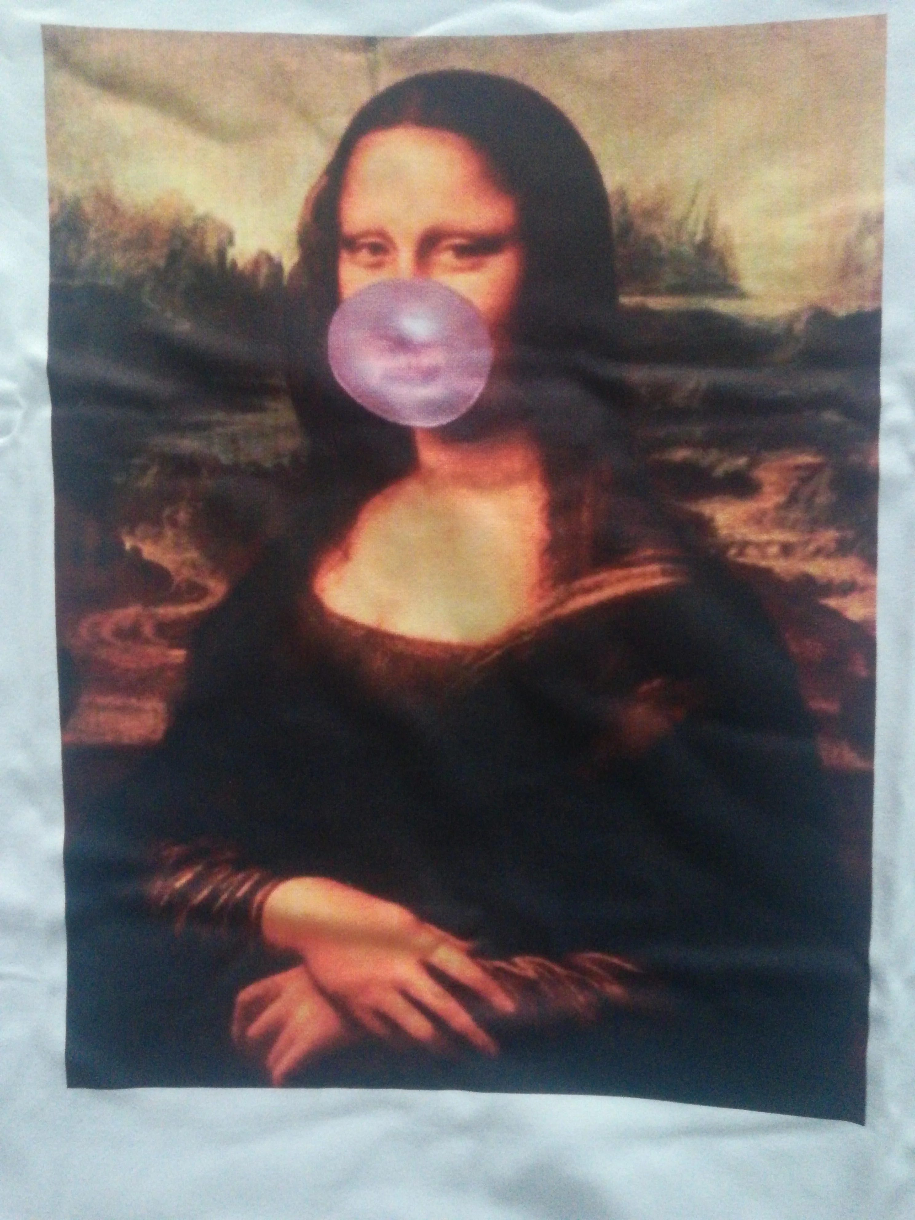 Летняя новая забавная повседневная футболка Mona Lisa с коротким рукавом | Женская