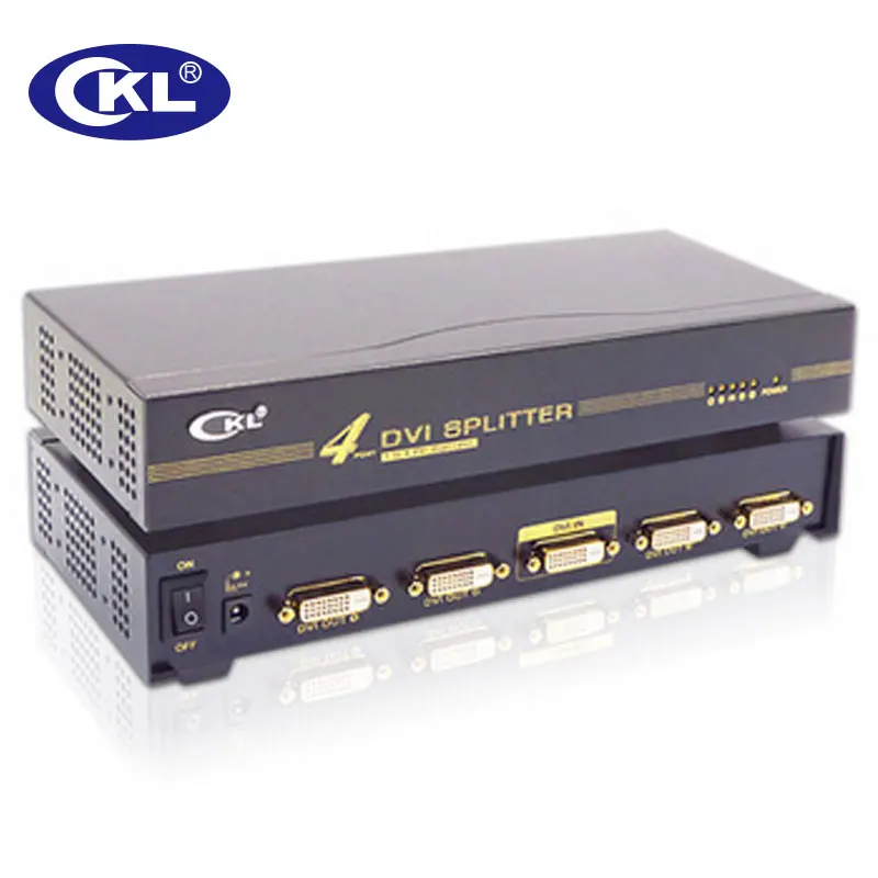 CKL Высокое качество Черный 1x4 4 порта DVI сплиттер многофункциональная Поддержка HDCP