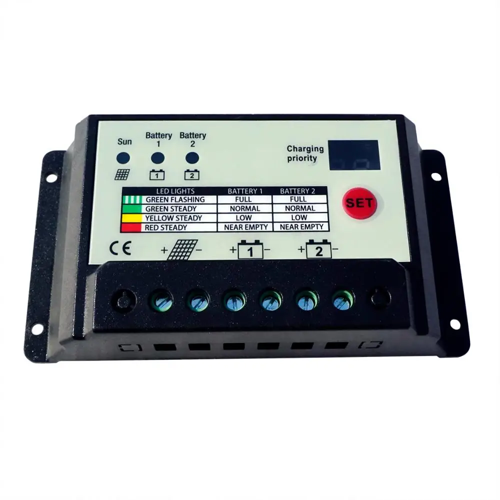 ECOWORTHY 10A/20A/60A ЖК-дисплей/CMG температурная компенсация/Двухэлементный Солнечный контроллер заряда для солнечной системы панели питания