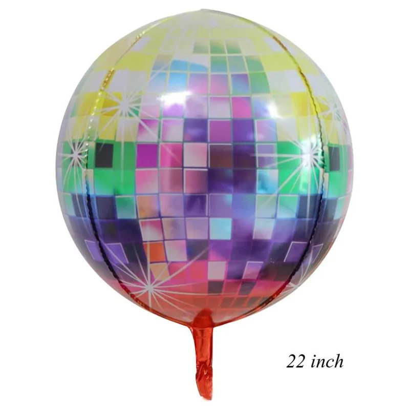 1PC Colorful Disco 1 шт. 22 дюйма градиентный цвет 4D диско Гелиевый шар Радуга день рождения и свадьба украшения реквизит для фотосессии для детского душа - Цвет: 1PC Colorful Disco