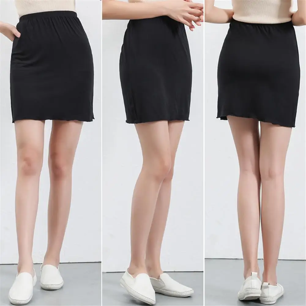 2019 Модальная Женская юбка с подкладкой для похудения длинная Однотонная