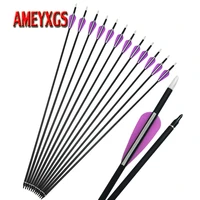 912pcs archery spine 500 carbon arrow 32inch composite carbon fiber arrow shaft for compoundrecurve bow shooting accessories