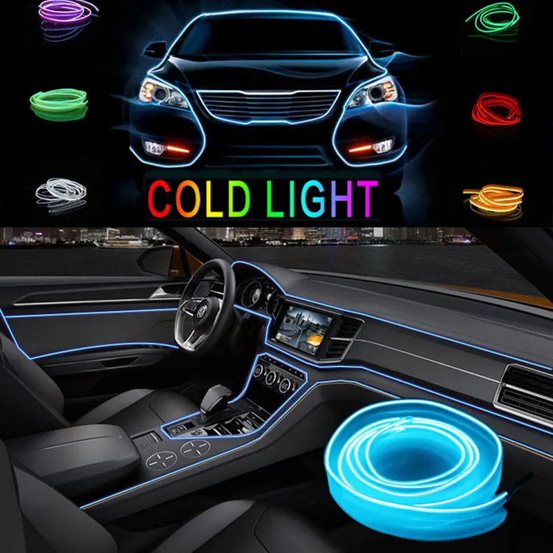 

4 meters car cold light line LED car atmosphere lamp flexible interior decoration moulding trim strips light