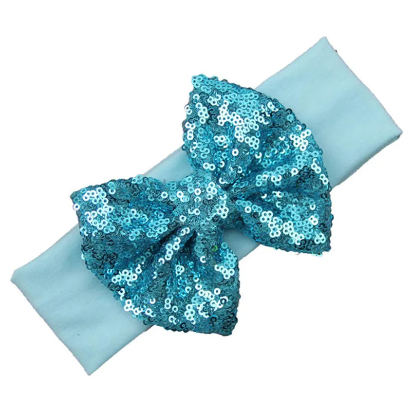 Hot Sale 2017 Fashion Hair Bands Kids Accessories Elastic Children Headband Cute Sequins Bow Baby Girl Knot Head Wraps | Детская одежда