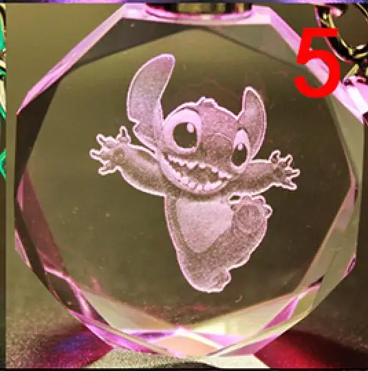 Lilo& stitch модный брелок со стразами из мультфильма аниме Хрустальный блестящий шар для косплея светодиодный брелок для автомобиля светодиодный брелок для ключей - Цвет: 5