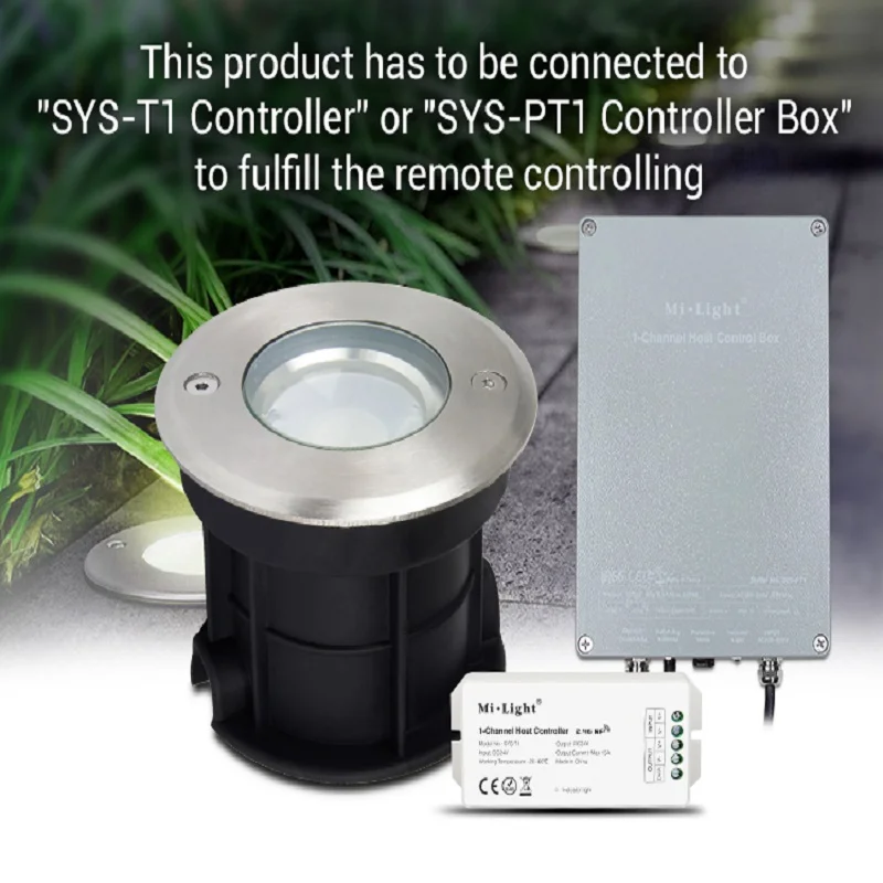 

SYS-RD1 Milight Waterproof Subordinate Lamp 5W RGB+CCT LED Underground Light Outdoor light phone APP/WIFI/Amazon Voice Control