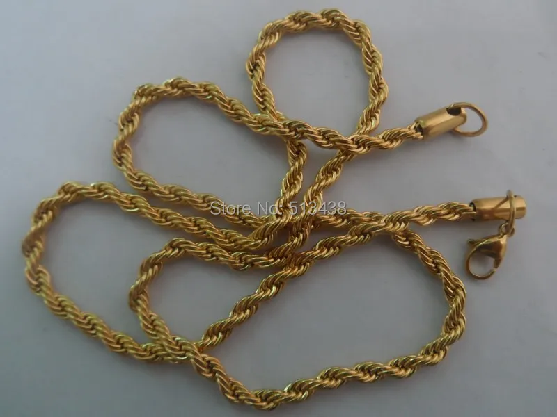21.6'' Fashion 4mm Stainless Steel Necklace Singapore twisted chain 3 Colour | Украшения и аксессуары