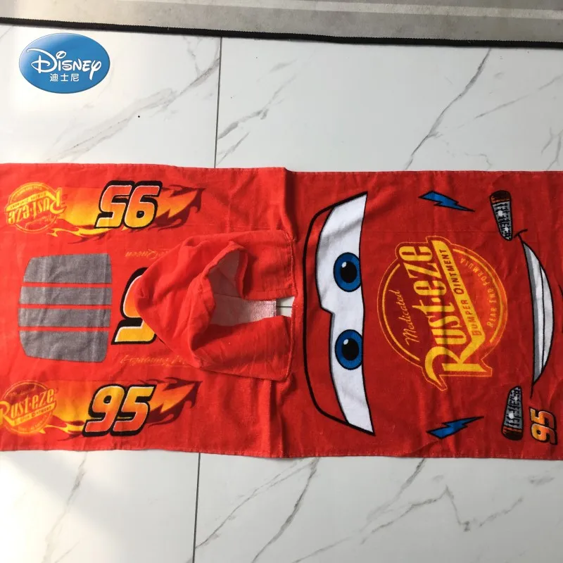 Полотенце Disney Mc Queen из 100% хлопка с капюшоном для девочек 0 3 лет банное пляжное