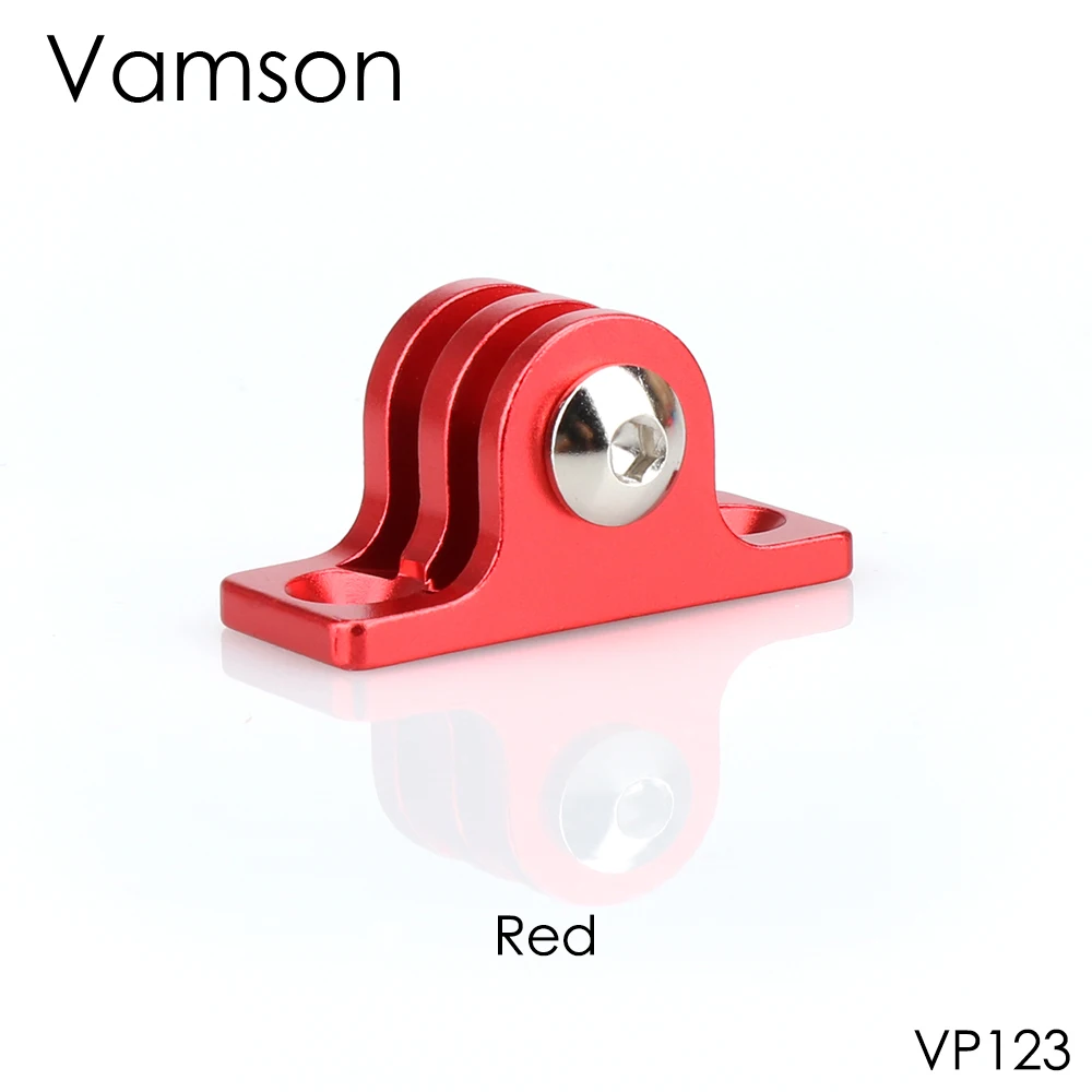 VP123-Red Vamson аксессуары для GoPro Hero7 6 5 4 CNC алюминиевый сплав штатив адаптер крепление для mi Yi 4 K для SJCAM для Eken камеры VP123 - Цвет: VP123-Red