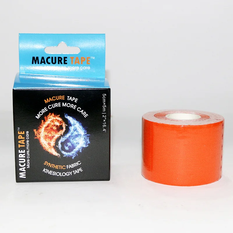 1 roll orange Macure лента Спортивная хлопковая кинезиологическая лента эластичная клейкая мышечная физиотерапия лечение травм Поддержка К активный Nastro Kinesiology Спорт - Цвет: 1 roll orange