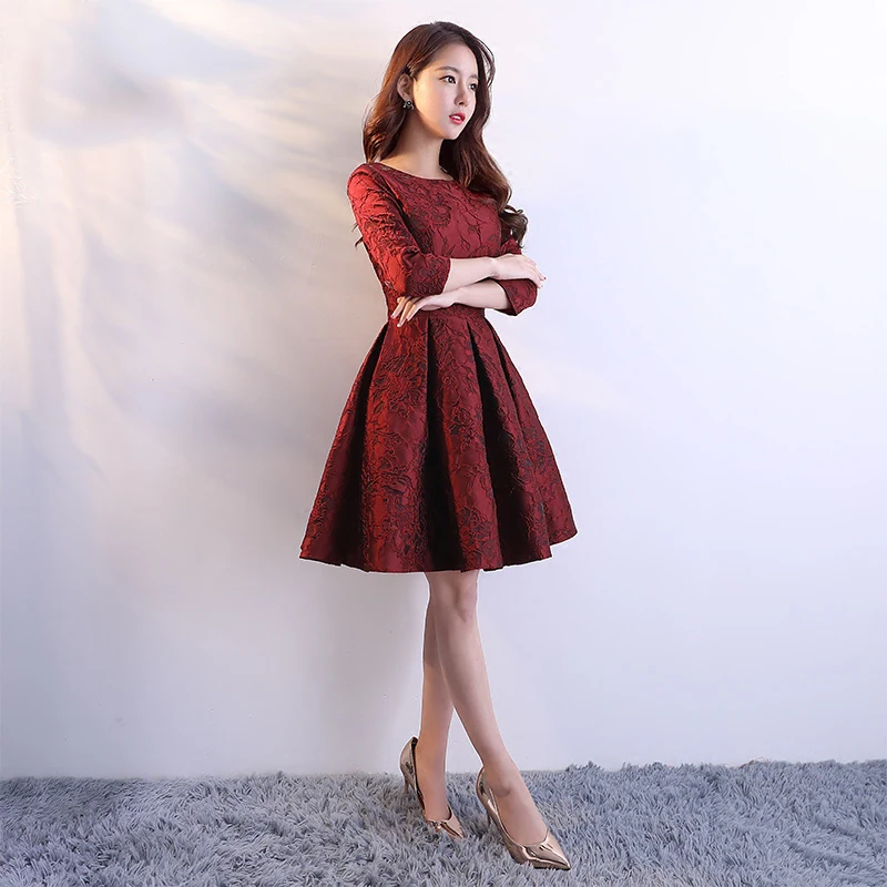 Старинные кружева темно красный пром dress короткие дизайнер вечернее платье