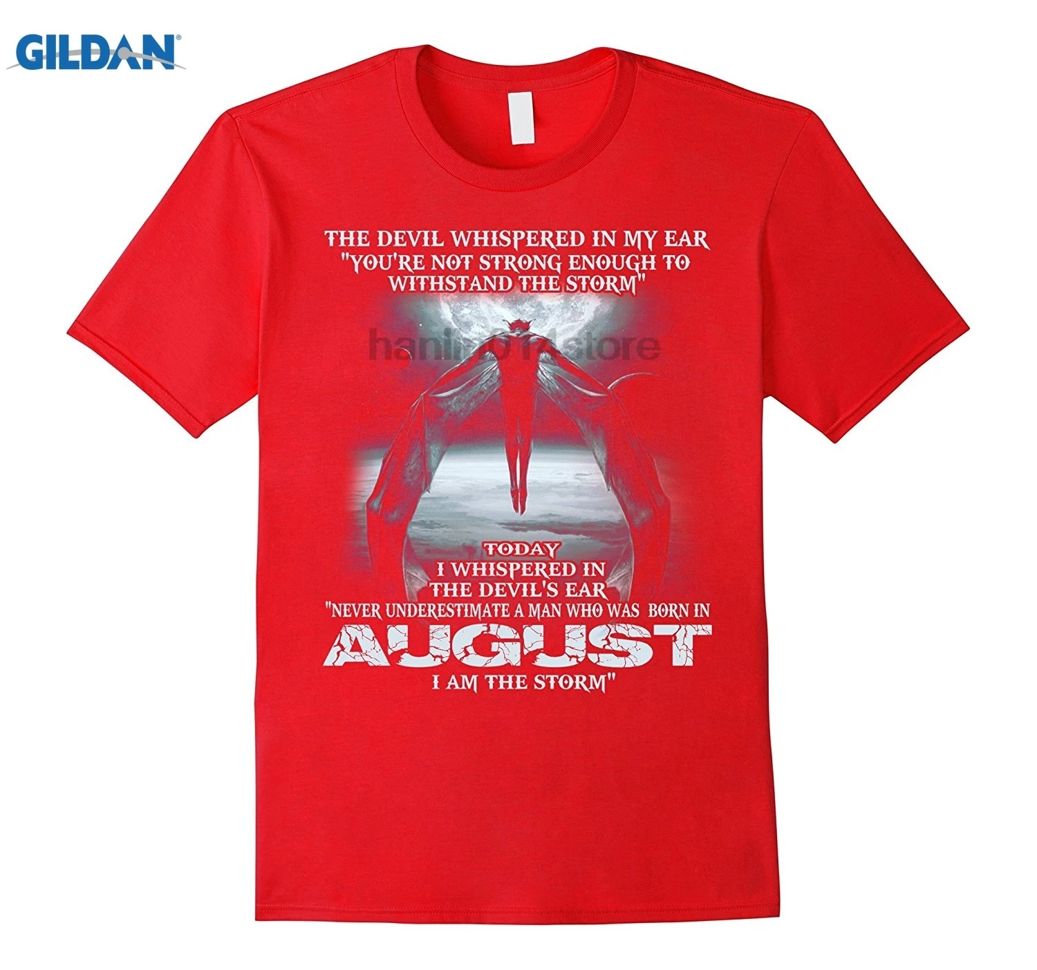 GILDAN The Devil-born in August-the storm-футболка месяц gif | Футболки