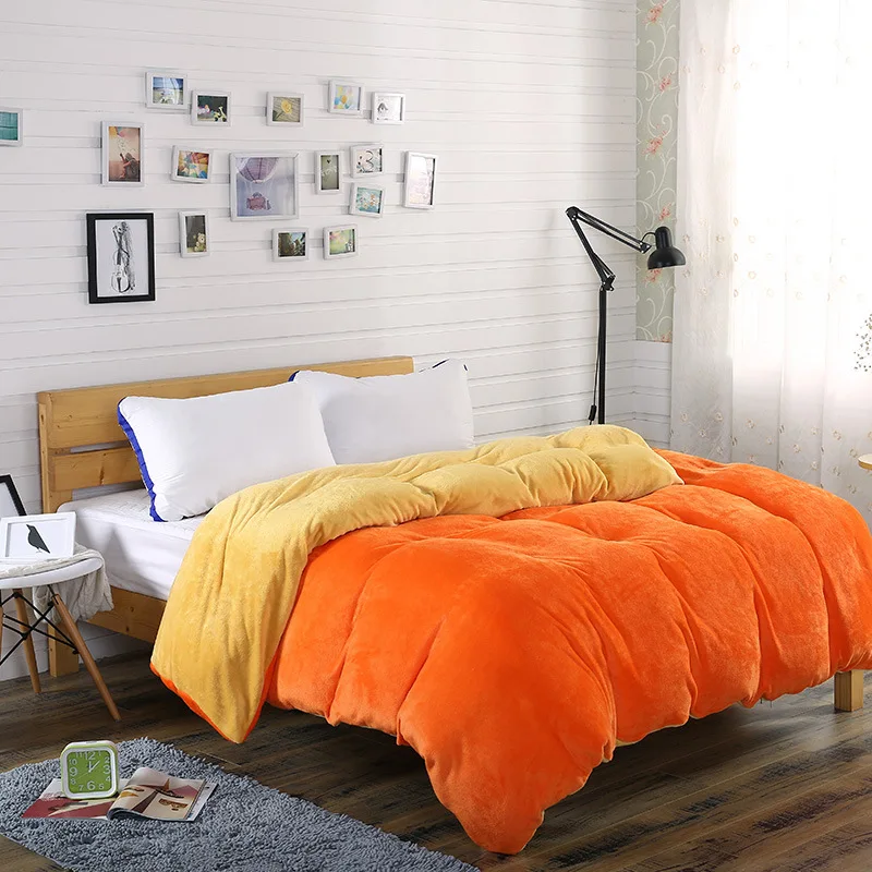 Зимний фланелевый флисовый пододеяльник, один пододеяльник, домашний текстиль, 1 шт., однотонный теплый пододеяльник, бархатный пододеяльник, двустороннее использование