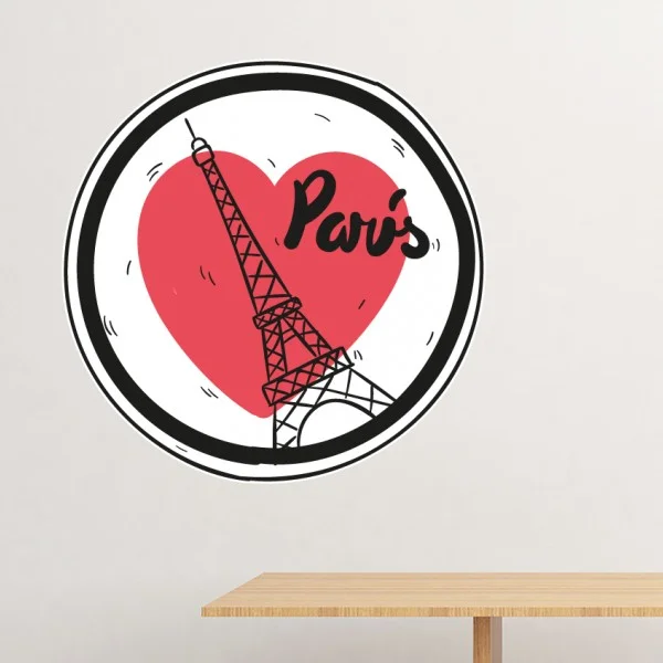 Город Париж Франция Эйфелева башня Любовь съемные настенные стикеры