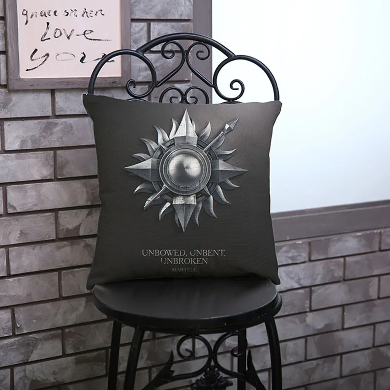House Martell Темный Цвет Игра престолов 9 домов символ девиз клана Insignia узор Подушка Чехол домашний диван украшения чехол для подушки - Цвет: House Martell