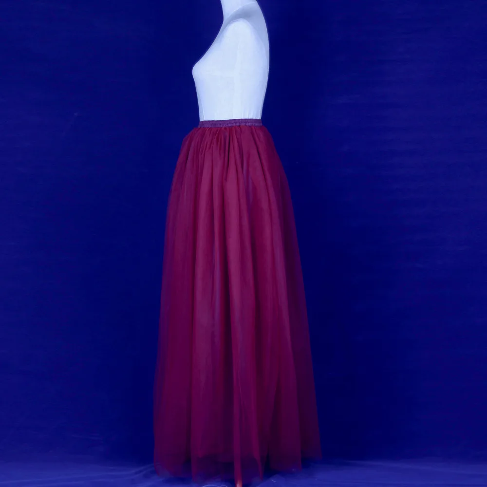 Vestidos Saias Femininas длинные фатиновые юбки макси юбка Эластичная лента нескольких слоев пол Длина невесты длинная юбка Лидер продаж