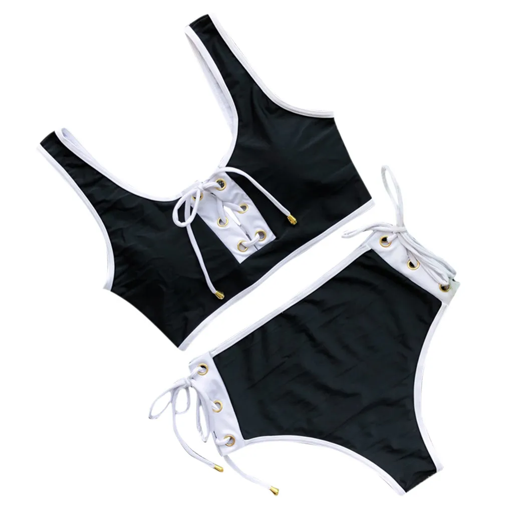 Women Patchwork Bikini lace Set Swimsuit Two Piece Bra Swimwear Beachwear costumi da bagno donna swimming suit for women | Спорт и