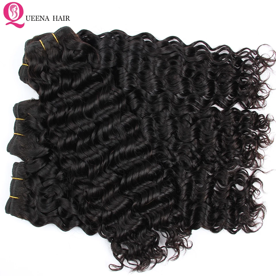 Дешевые натуральные волнистые 3/4 пряди 100% необработанные волосы Remy Пряди