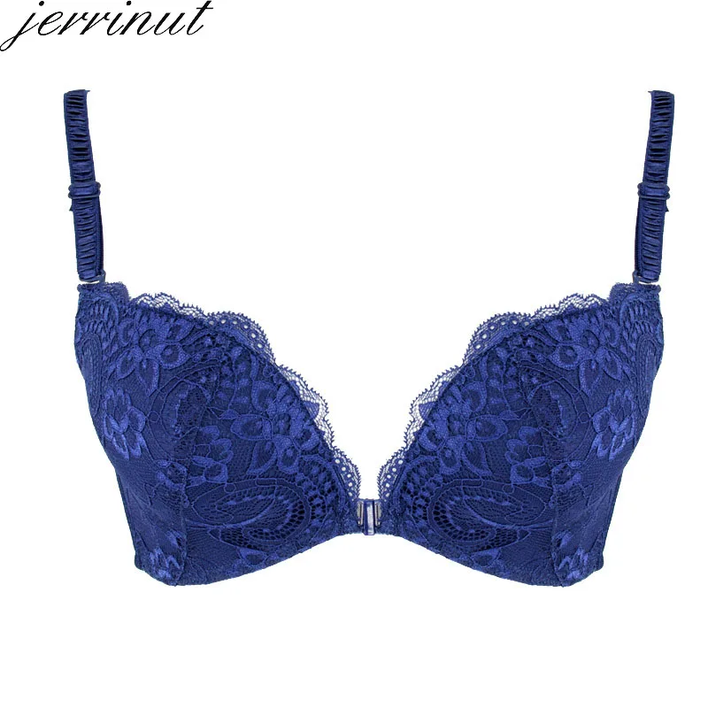 Jerrinut Intimates бюстгальтеры для Для женщин Push Up Кружева Для женщин's бюстгальтер без косточек застежка спереди нижнее белье Для женщин бюстгальтер Femme бюстгалтерженское бельебюстгальтербелье женскоенижнее бел